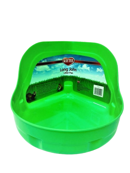 Kaytee Long John Bandeja de arena para animales pequeños Verde