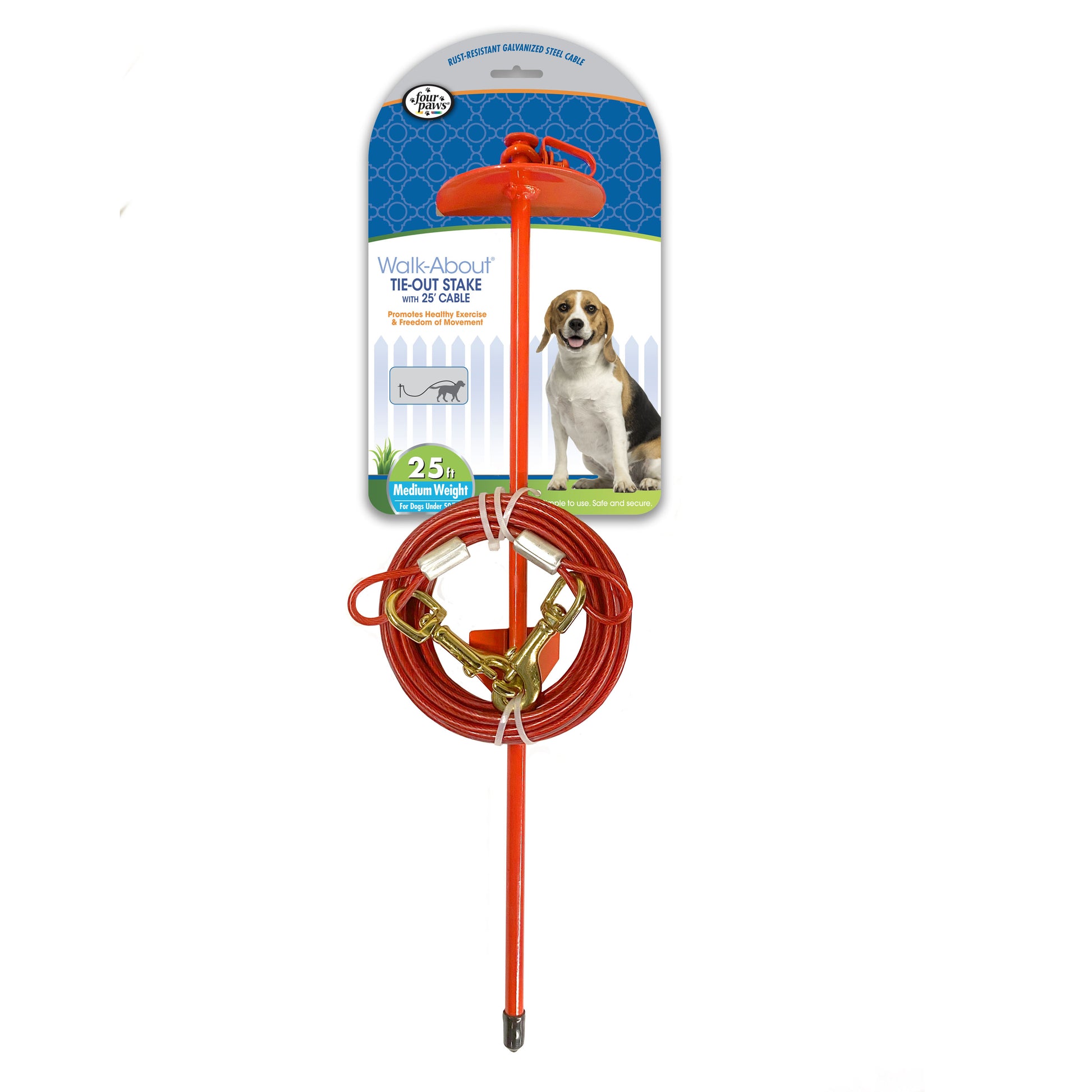 045663903008_FourPaws_FourPawsRoamAboutDogTieOutStakewithCableRed_InPackageFront