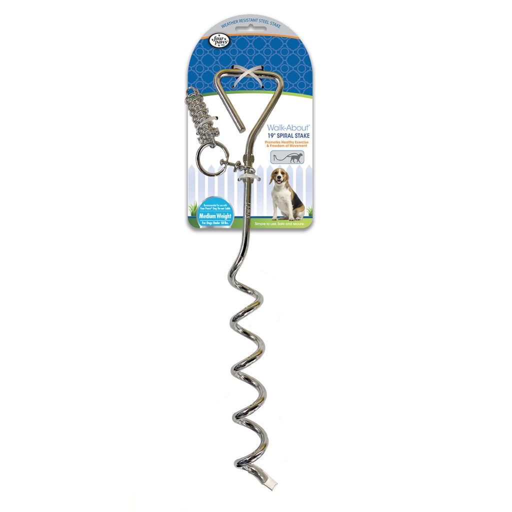 045663950002_FourPaws_FourPawsWalkAboutTie-OutDogSpiralStakeSilverNoCable_InPackageFront