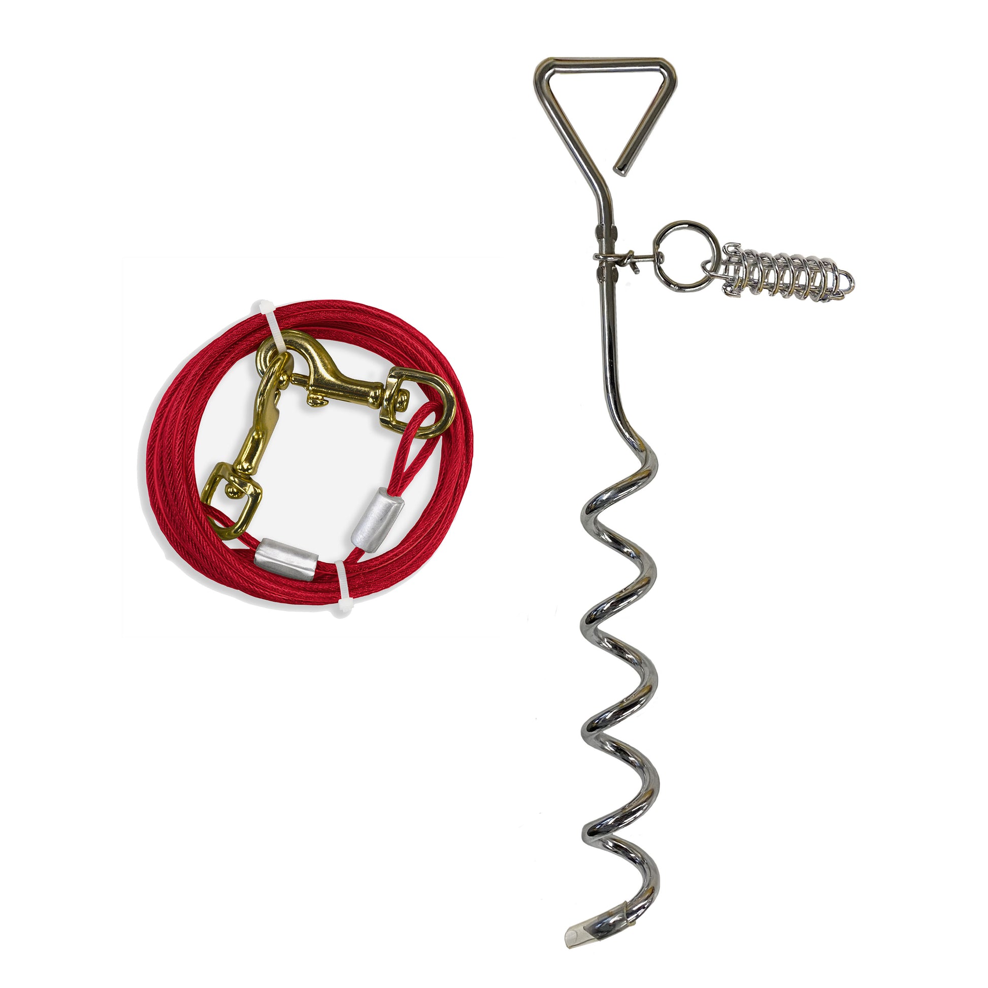 045663955007_FourPaws_FourPawsWalkAboutTie-OutDogSpiralStakeSilver15FootCable_OutOfPackage