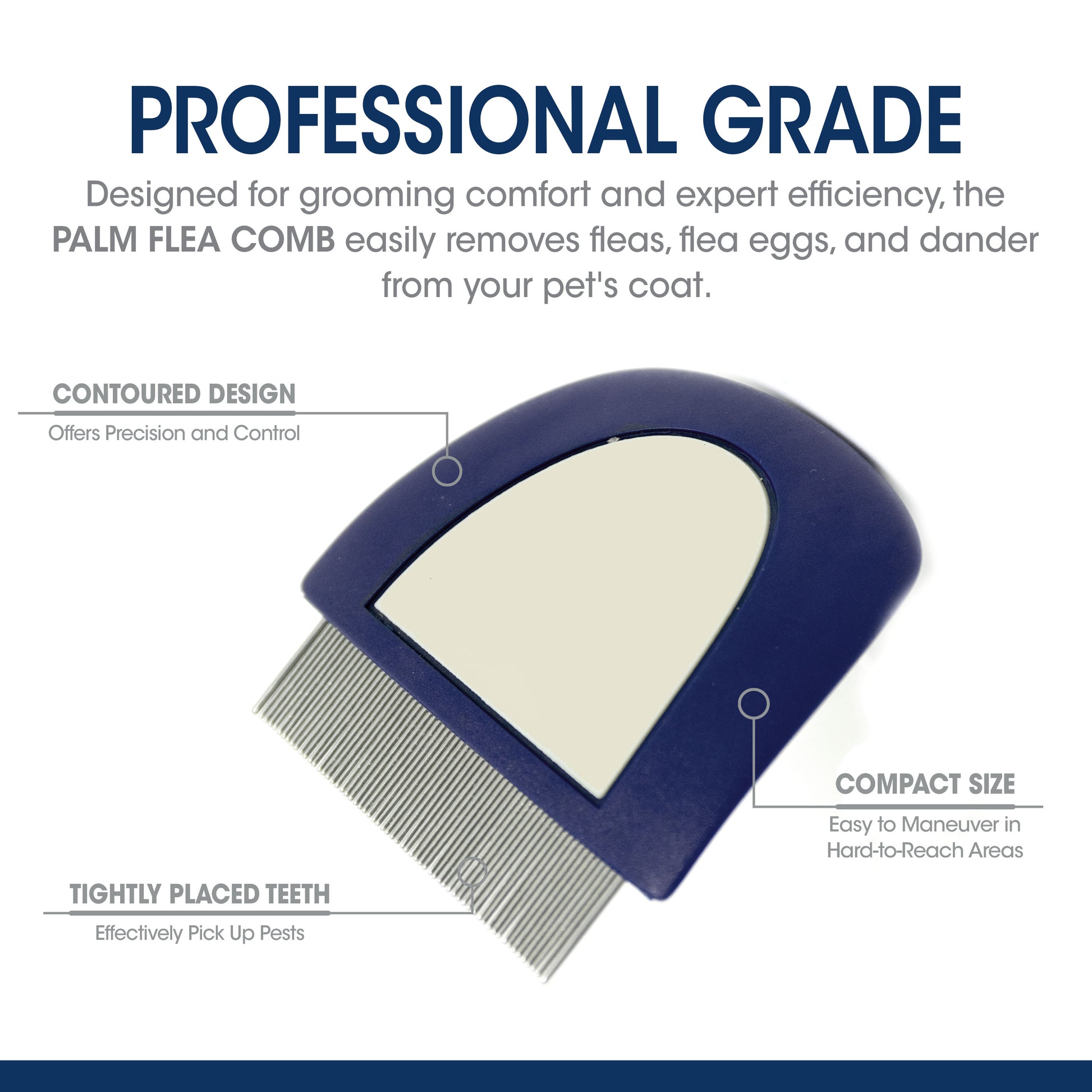 Four Paws 100543249 Magic Coat Professional Series Palm Flea Comb One Size Master Pack: 48 ea. Made in: China/Cambodia
