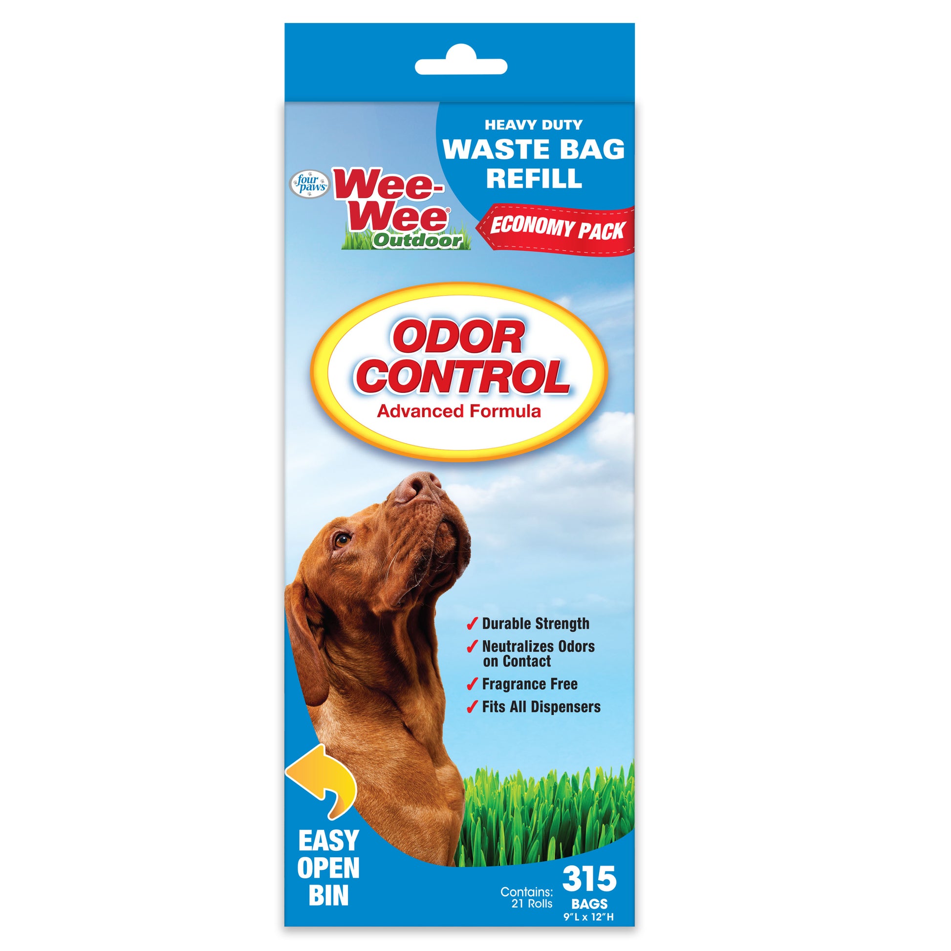 045663972363_FourPaws_OutdoorOdorControlHeavyDutyWasteBagsRefillEconomyPack_InPackagingFront