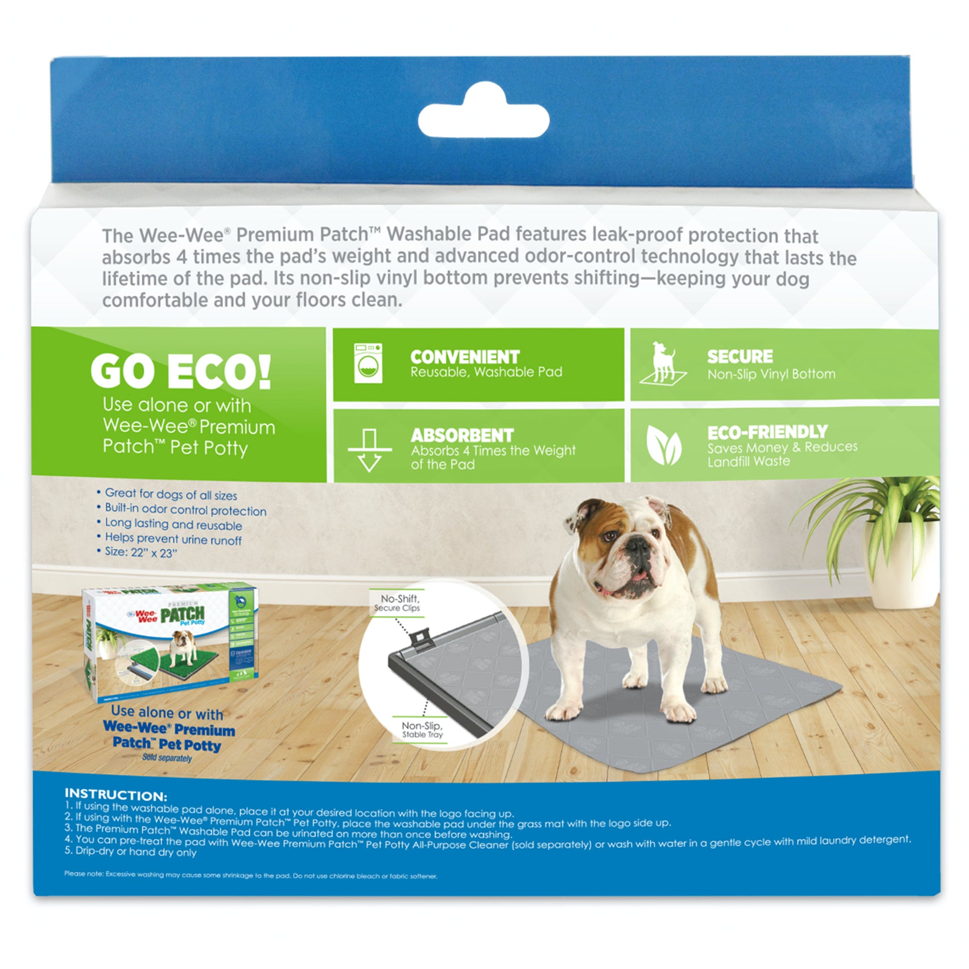 045663974831_FourPaws_Wee-WeePremiumPatchWashablePad_InPackagingBack