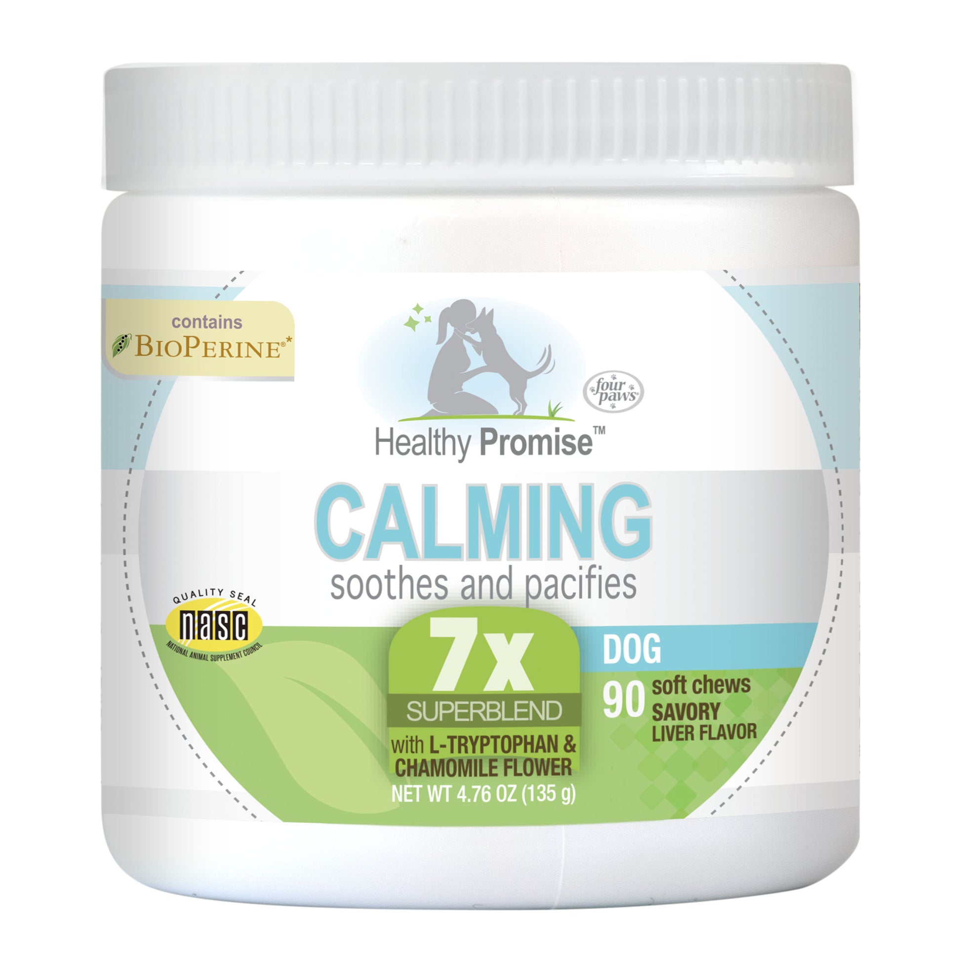 045663975425_FourPaws_HealthyPromise_Dog_CalmingSoftChews_90ct_InPackageFront