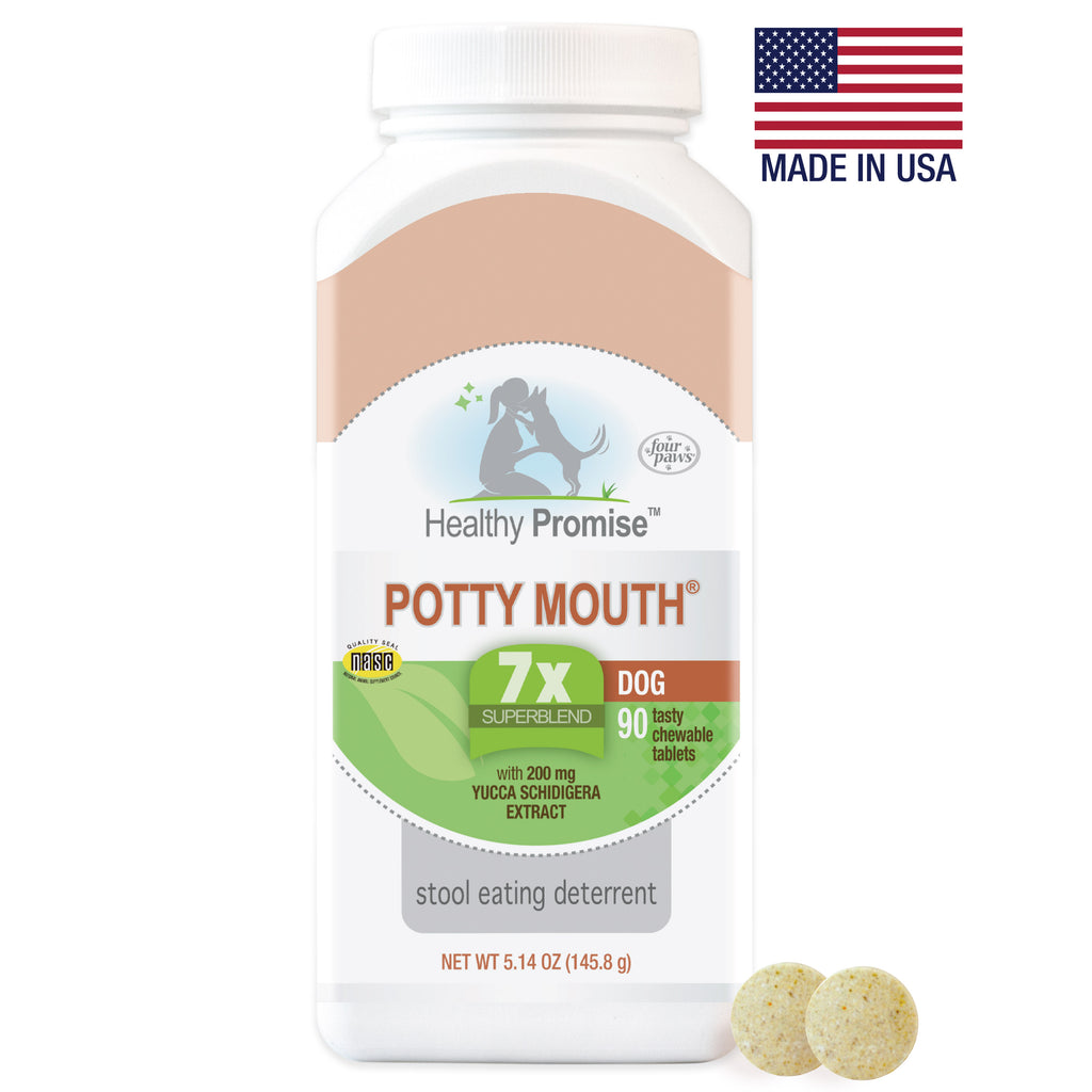045663975449_FourPaws_HealthyPromise_Dog_PottyMouthTablets_90ct_InPackagingFront_Hero