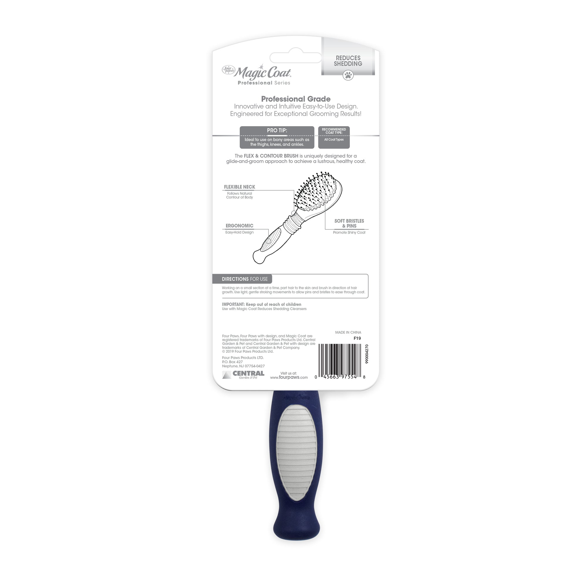 045663975548_FourPaws_MagicCoatProfessionalSeriesFlexiHeadBristleBrush_InPackagingBack