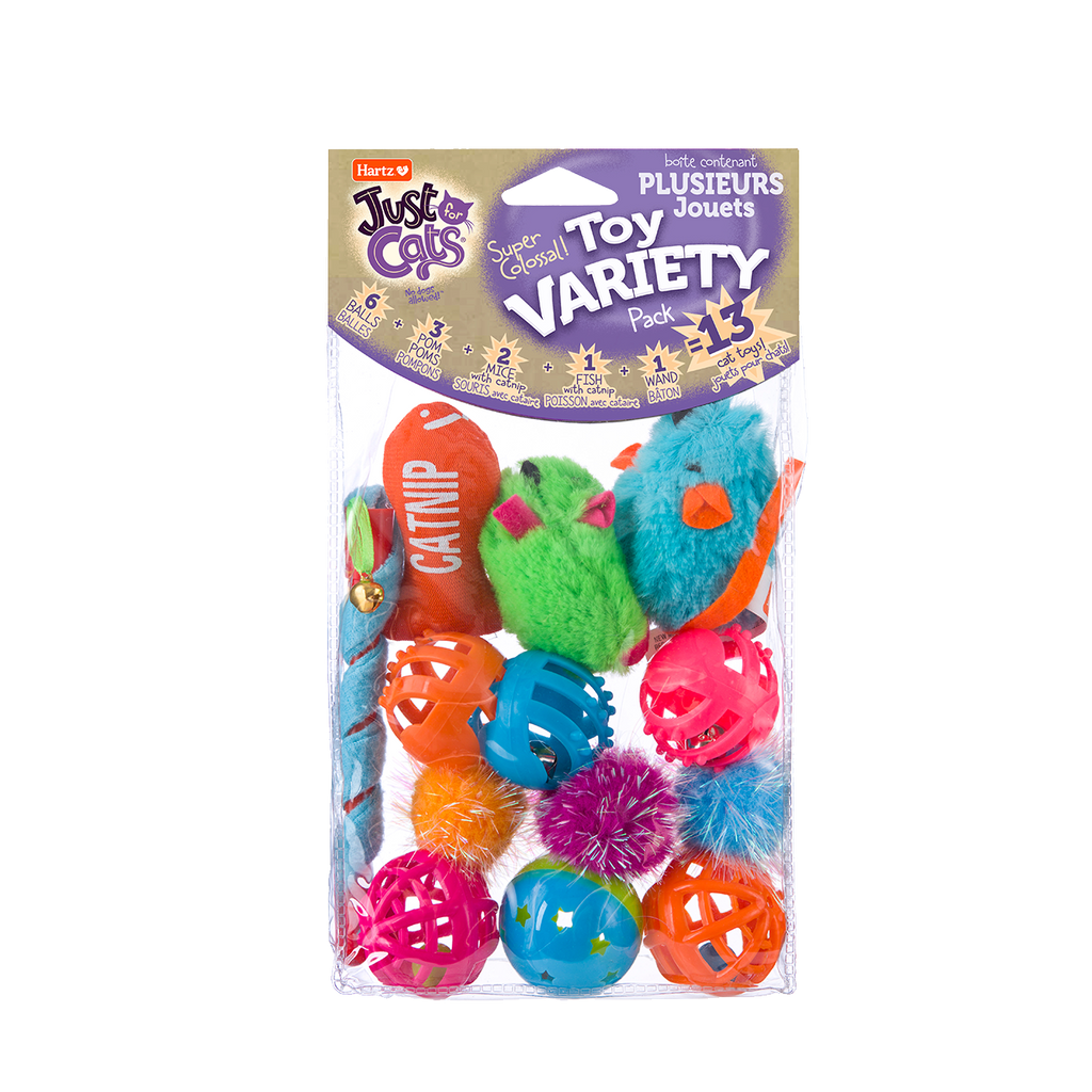 HARTZ 12623 Just for Cats 13 Piece Variety Pack Cat Toy. Master Pack 20