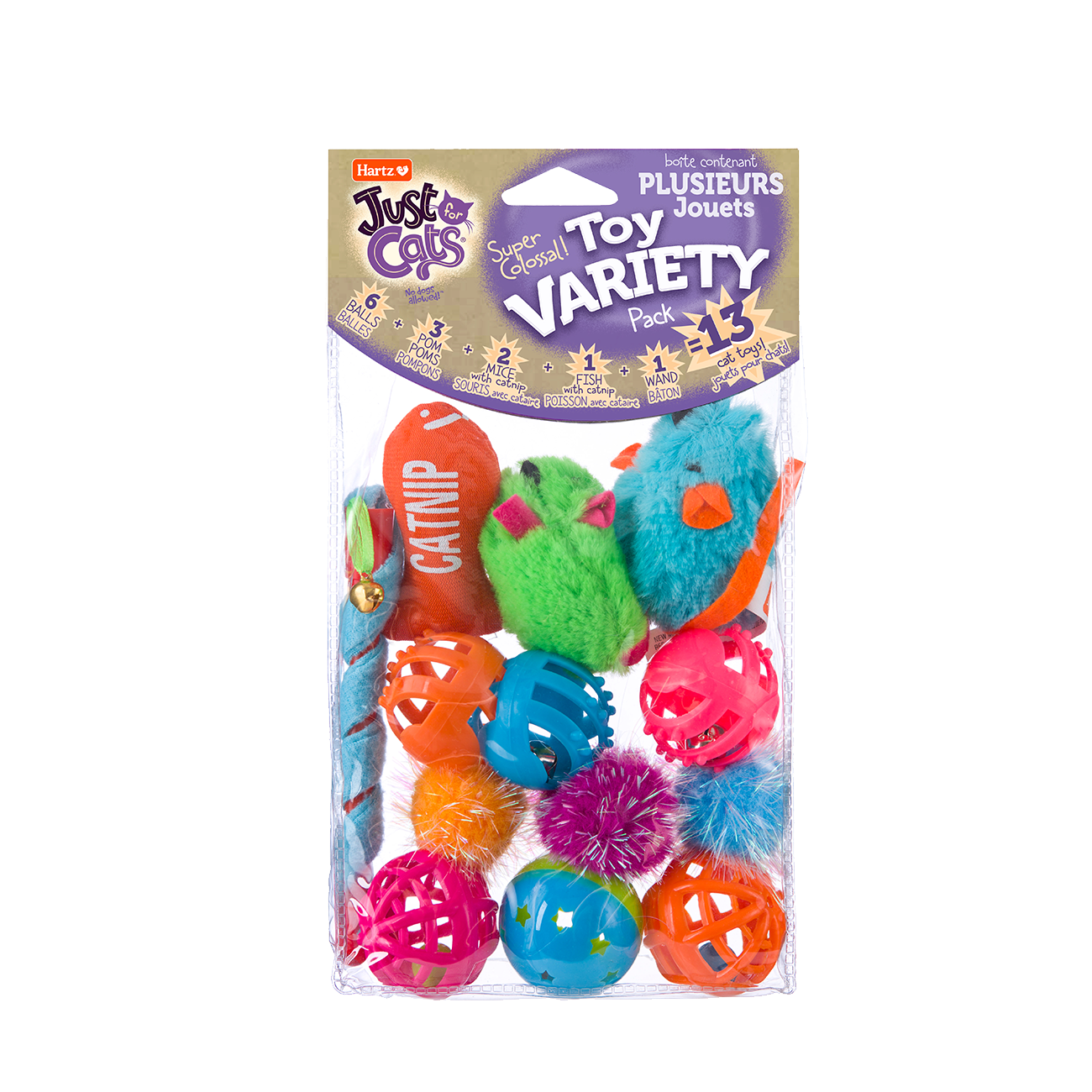 HARTZ 12623 Just for Cats 13 Piece Variety Pack Cat Toy. Master Pack 20