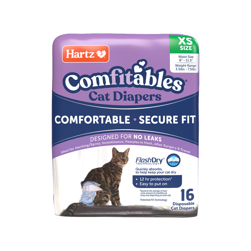 HARTZ (13032, 13033, 13034, 13035) Comfitables Cat DIAPER (XS, S, M, L). Master Pack (9, 9, 8, 10)