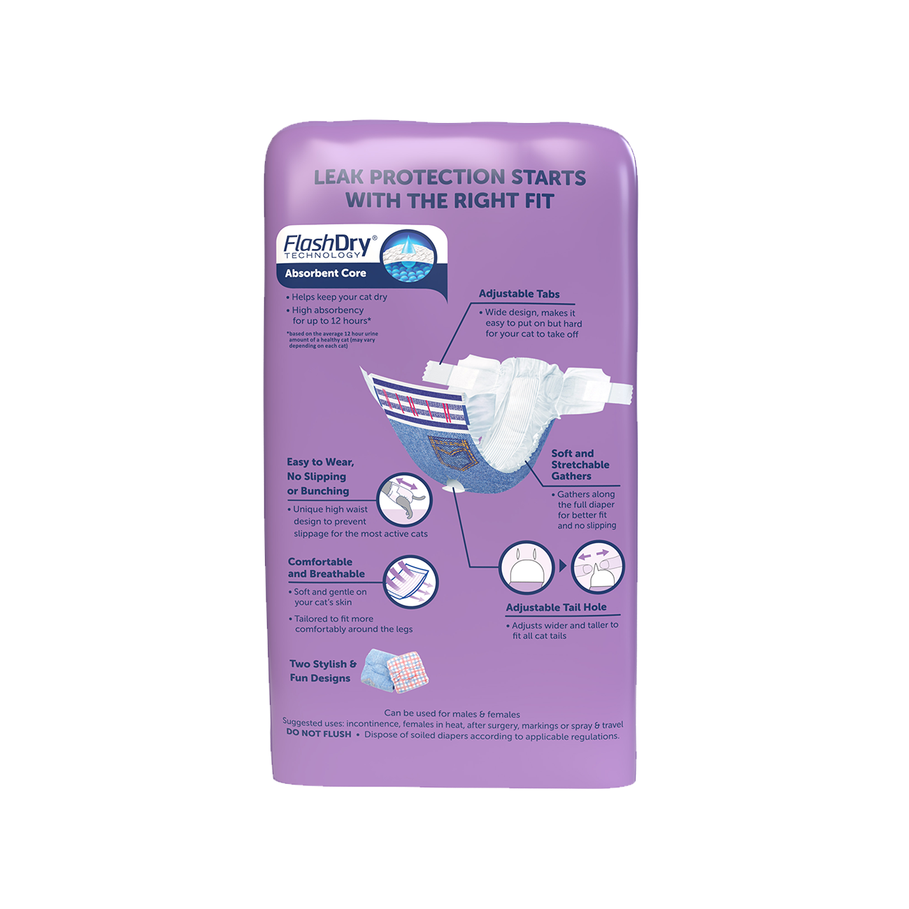 HARTZ (13032, 13033, 13034, 13035) Comfitables Cat DIAPER (XS, S, M, L). Master Pack (9, 9, 8, 10)