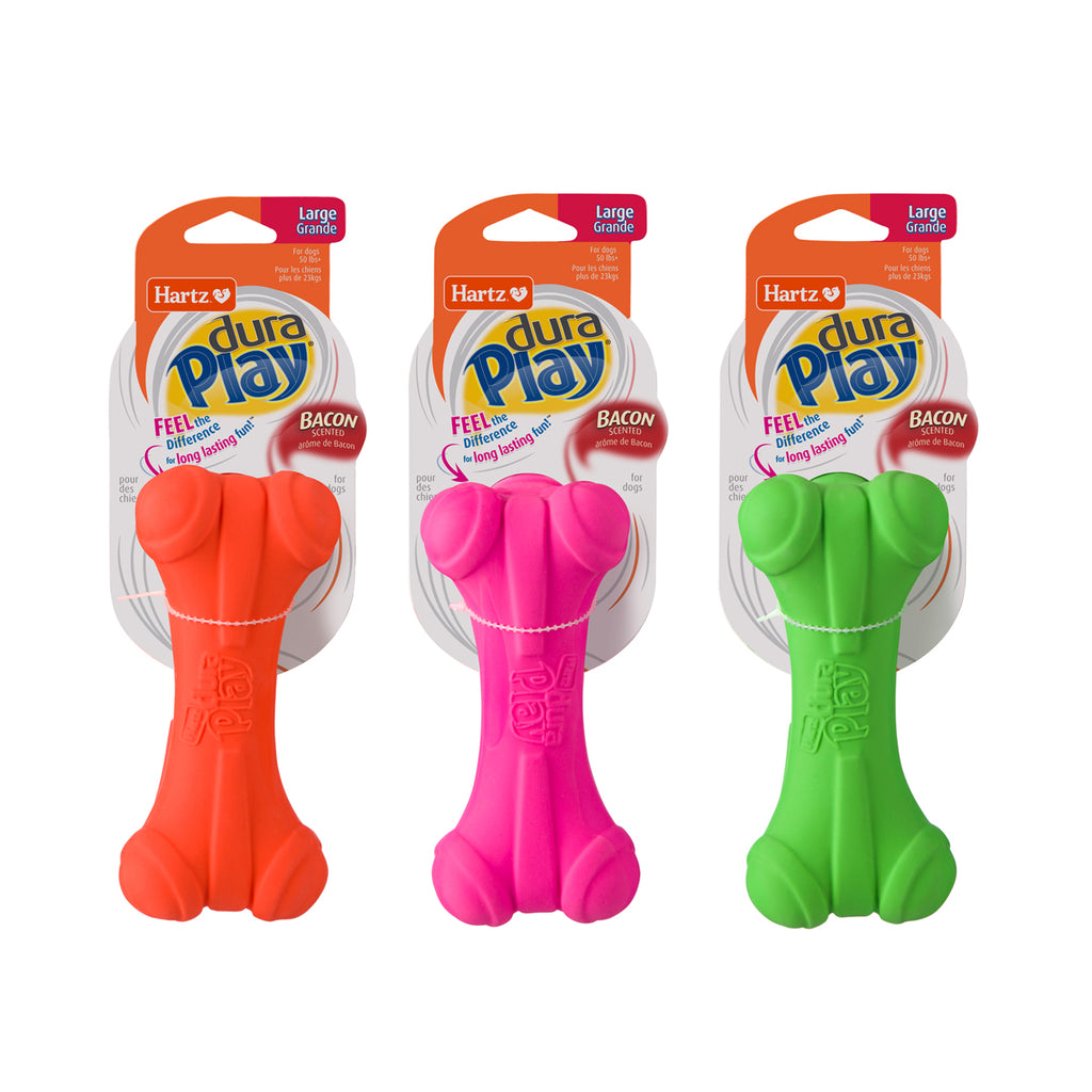 HARTZ (14609-99282-14610) Dura Play Bone (S, M, L)  Dog Toy. Master Pack (24,24,12)