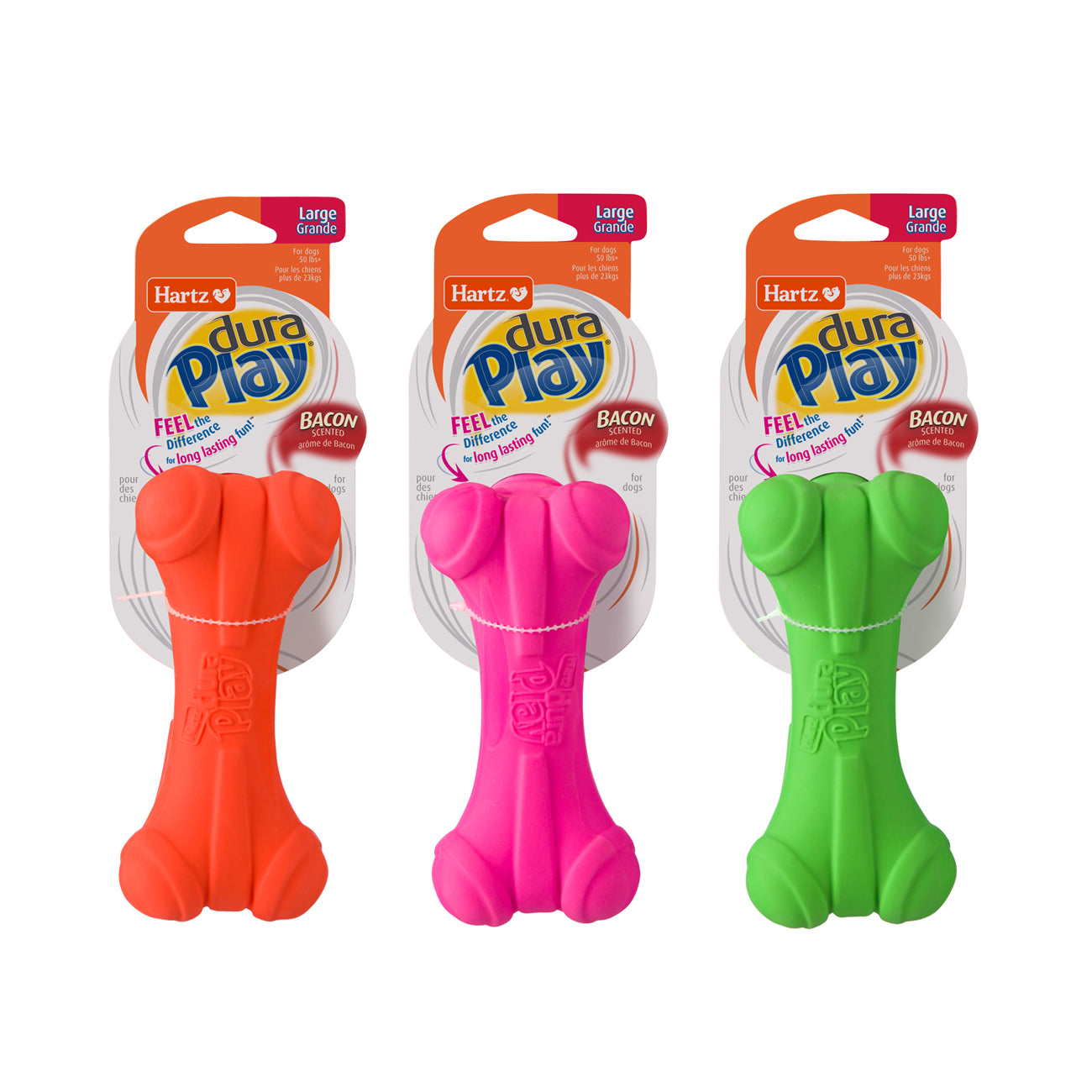HARTZ (14609-99282-14610) Dura Play Bone (S, M, L)  Dog Toy. Master Pack (24,24,12)