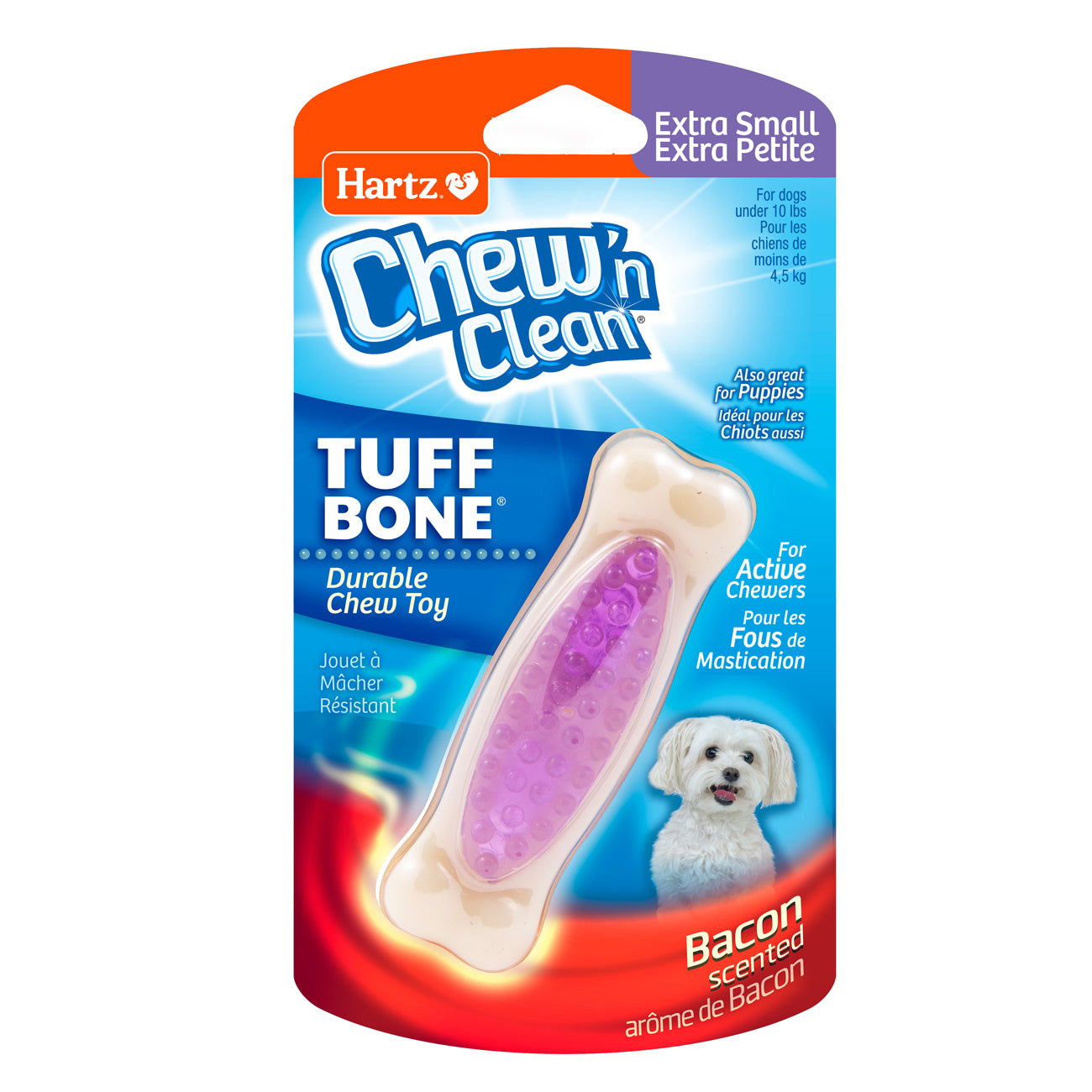 HARTZ 14777 Chew 'n Clean TUFF BONE XSmall Dog TOY. Master Pack 12