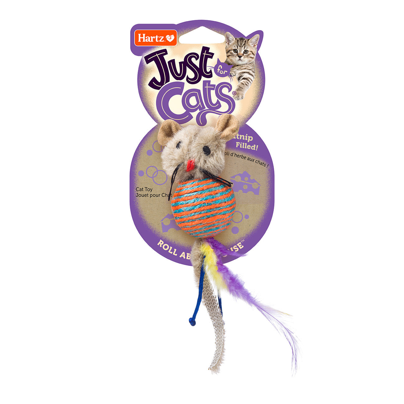 HARTZ 14950 Just for Cats Roll About Mouse™ Cat Toy. (Blue, Green, Pink). Master Pack 24