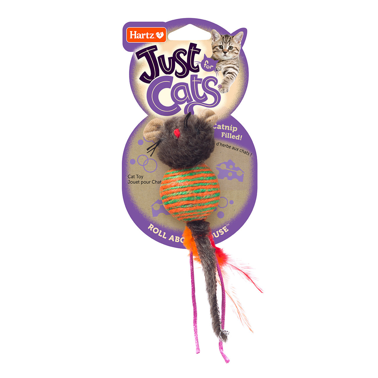 HARTZ 14950 Just for Cats Roll About Mouse™ Cat Toy. (Blue, Green, Pink). Master Pack 24