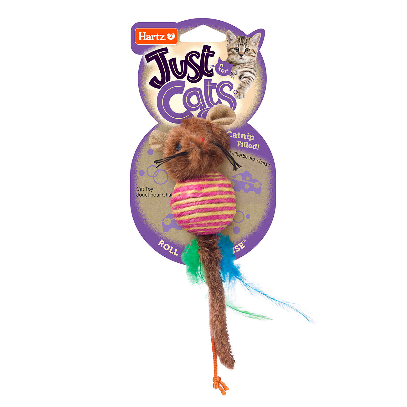 HARTZ 14950 Just for Cats Roll About Mouse™ Cat Toy. (Blue, Green, Pink). Master Pack 24