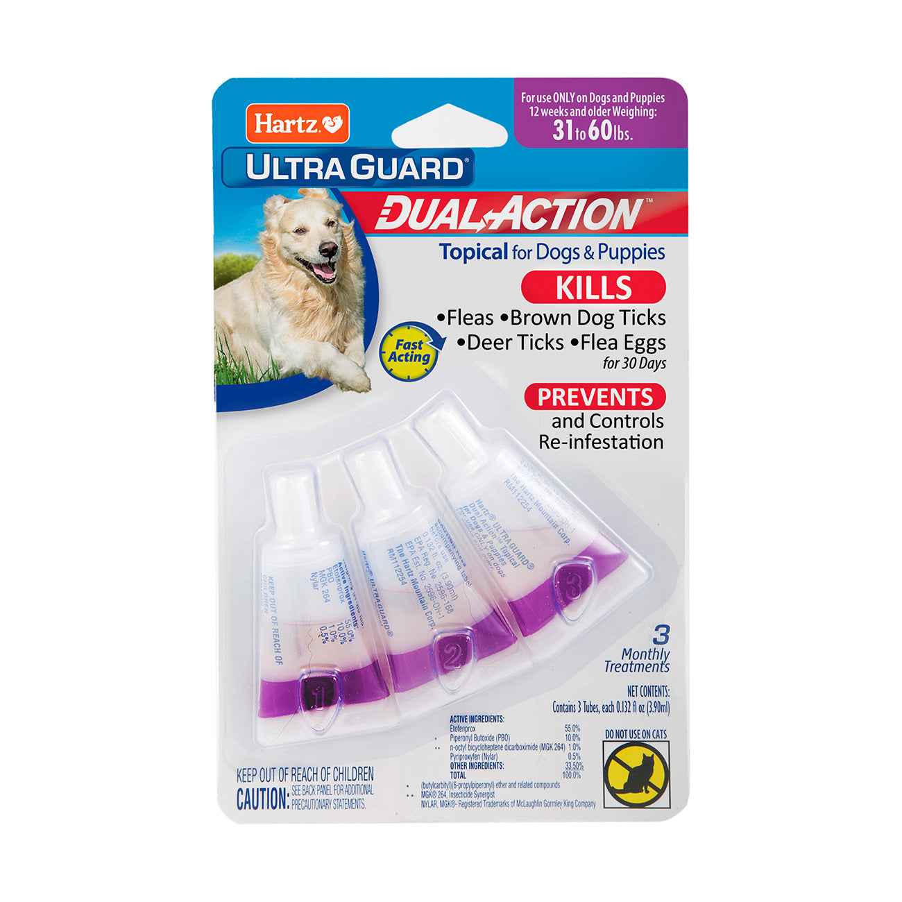 Hartz® (15648, 15649, 15650, 15651) UltraGuard® Dual Action™ Topical Flea and Tick Prevention for Dogs and Puppies. Master Pack 24