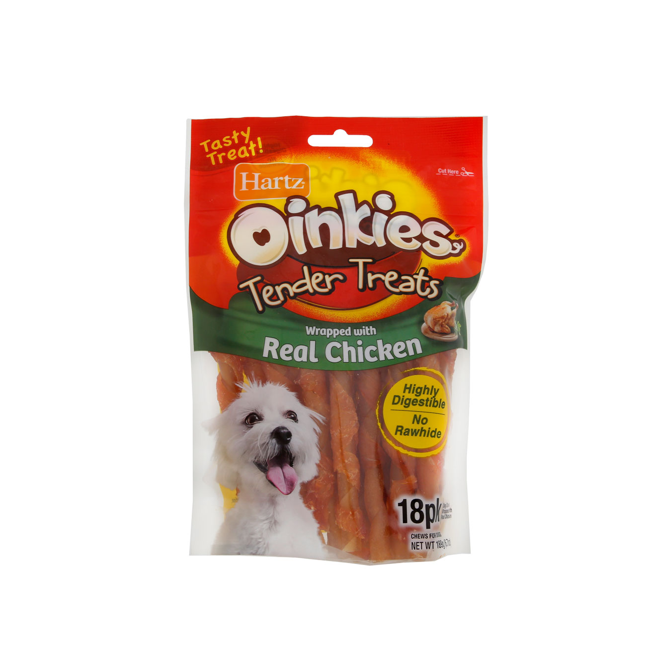Hartz Oinkies Tender Treats For Small & Senior Dogs – Chicken Flavor – 18 Ct (Pack Of 4)