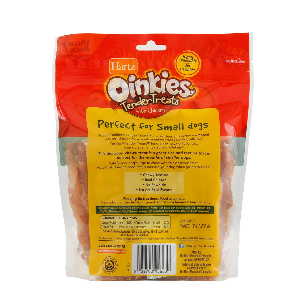 HARTZ (15682,15683) Oinkies Tenders Treats with Chicken - 18, 36 Pack. Master Pack 6