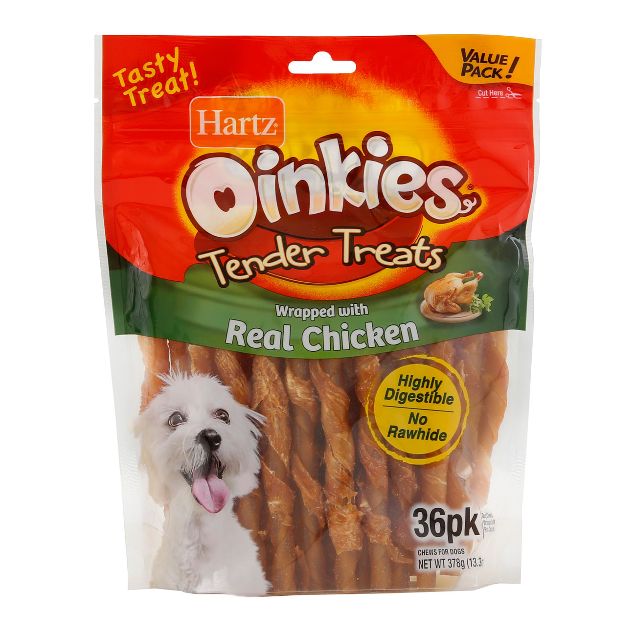 HARTZ (15682,15683) Oinkies Tenders Treats with Chicken - 18, 36 Pack. Master Pack 6