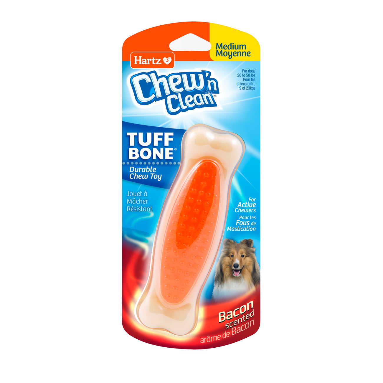 HARTZ 97528 Chew 'n Clean TUFF BONE  Medium Dog TOY. Master Pack 48