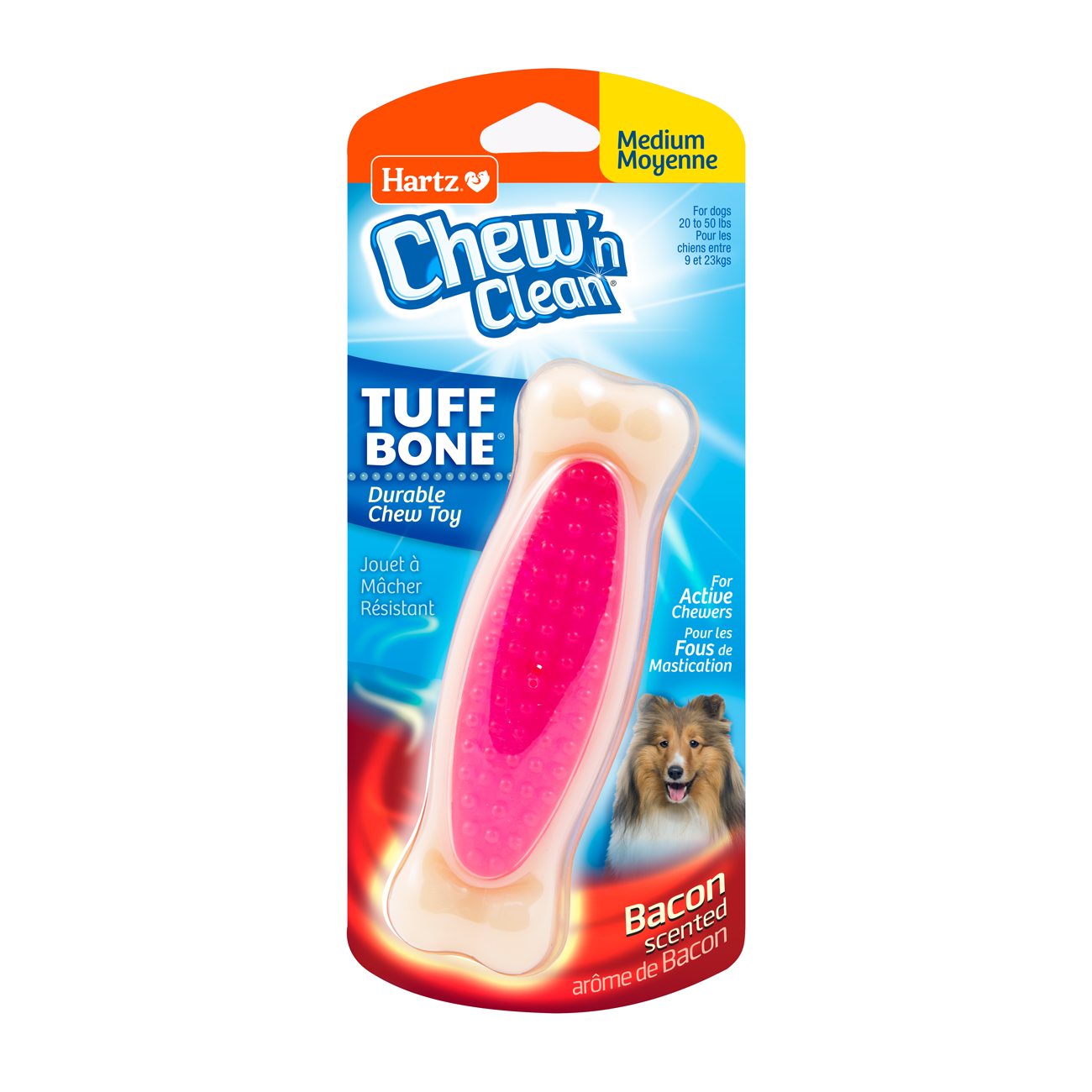 HARTZ 97528 Chew 'n Clean TUFF BONE  Medium Dog TOY. Master Pack 48