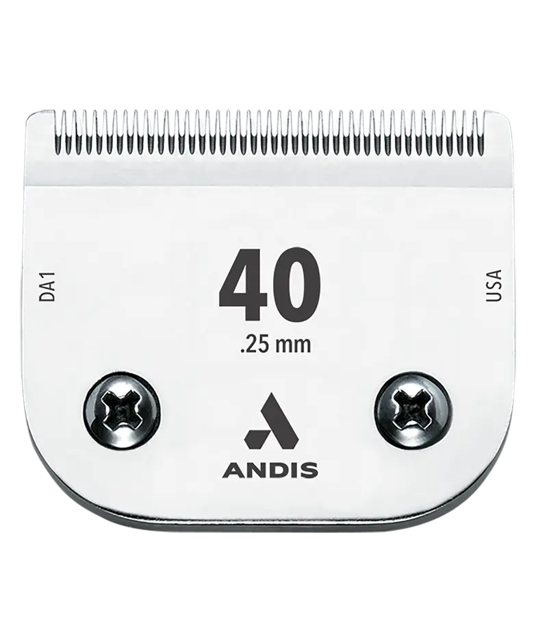 Juego de cuchillas ANDIS n.° 40 CeramicEdge®, 1/100" - 0,25 mm. Paquete de 12 unidades.