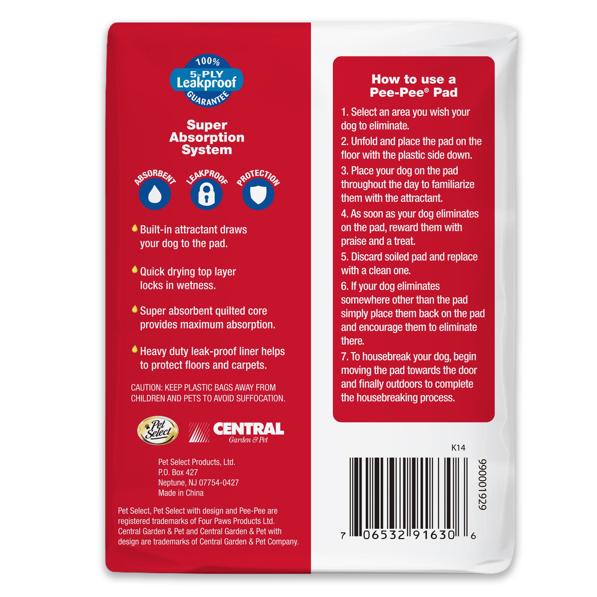 706532916306_FourPaws_FourPawsPetSelectPeePeePadsforDogsandPuppiesStandard30Count_InPackagingBack