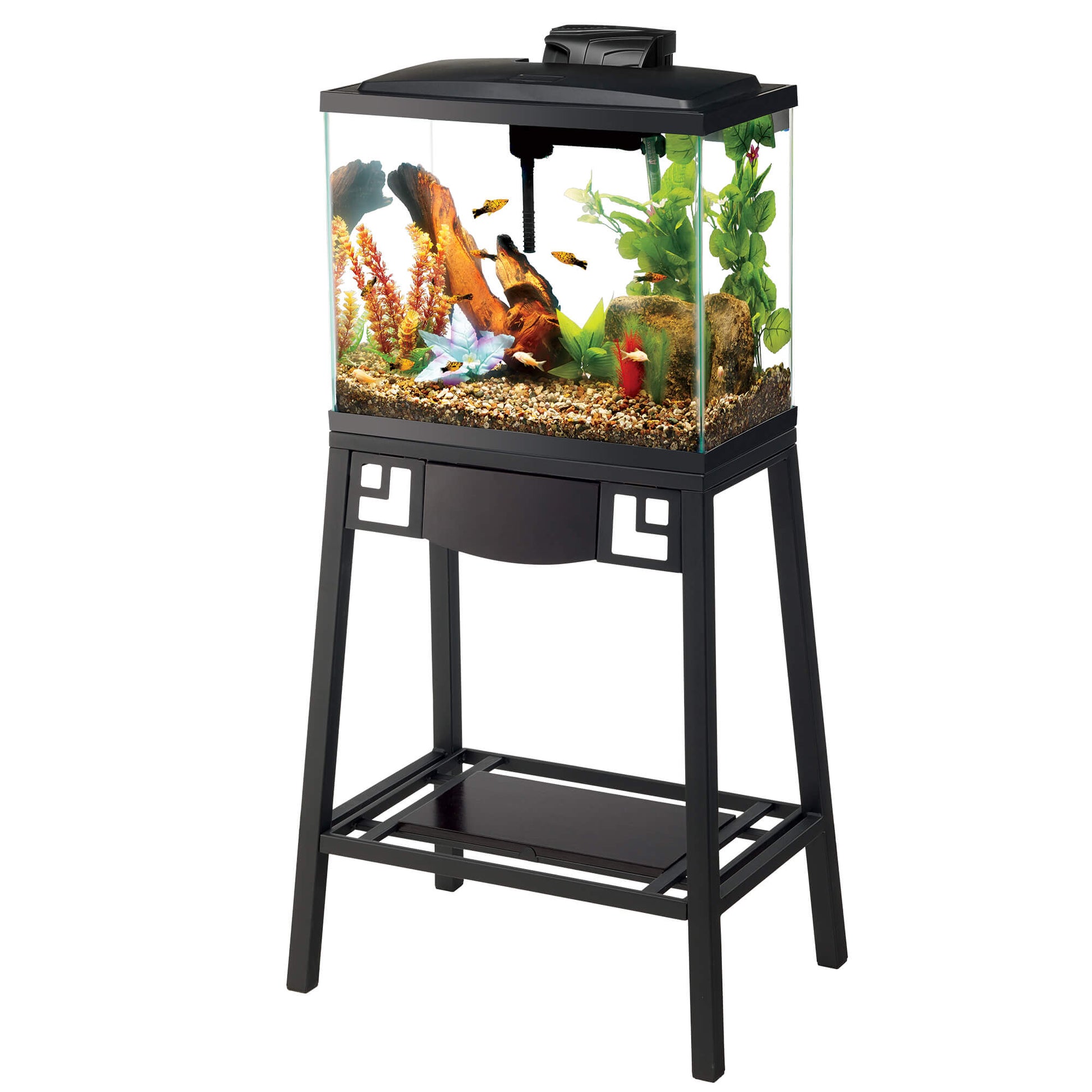 SPECIAL_Aqueon - LED Aquarium Kit 20 gal (filter, etc) and  Forge Metal STAND 24 x 12